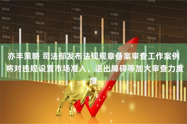 亦丰策略 司法部发布法规规章备案审查工作案例 将对违规设置市场准入、退出障碍等加大审查力度